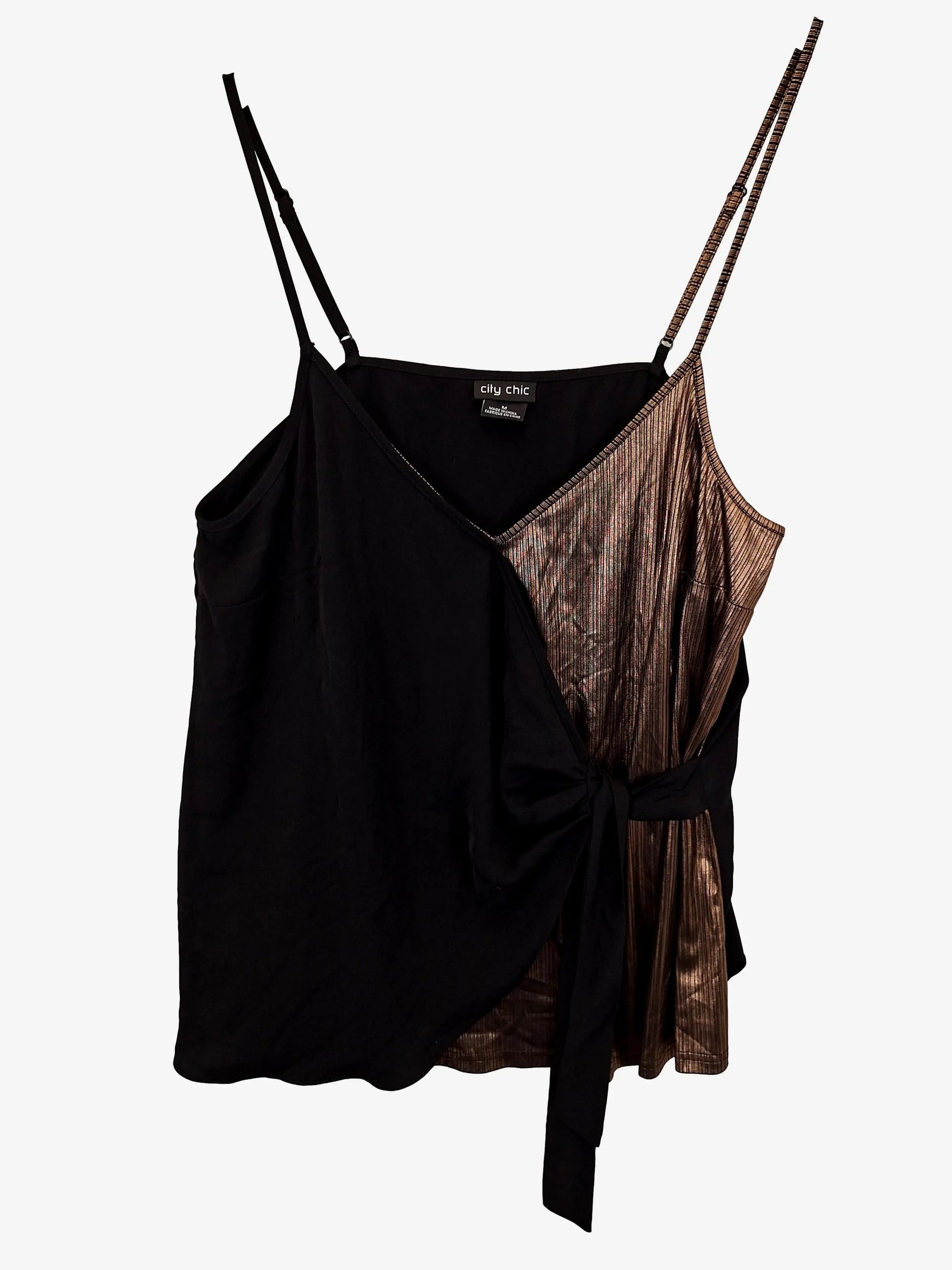 City Chic Gold Party Cami Top Size M by SwapUp-Online Second Hand Store-Online Thrift Store