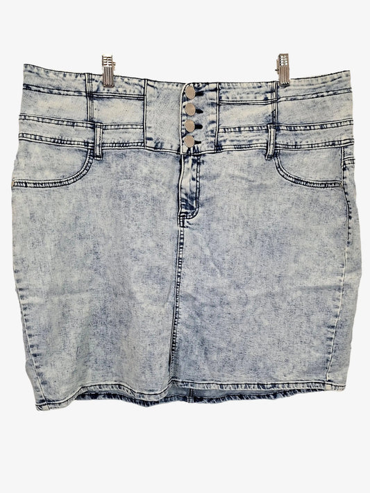 City Chic Marble Wash Stretch Denim Mini Skirt Size XL Plus by SwapUp-Online Second Hand Store-Online Thrift Store