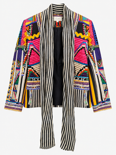 Camilla Embellished Colourful Print Jacket Size 8
