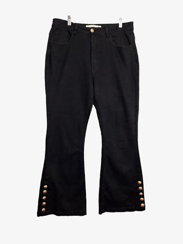 Coop Flared Gold Button Denim Jeans Size 14 by SwapUp-Online Second Hand Store-Online Thrift Store