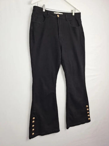 Coop Flared Gold Button Denim Jeans Size 14 by SwapUp-Online Second Hand Store-Online Thrift Store