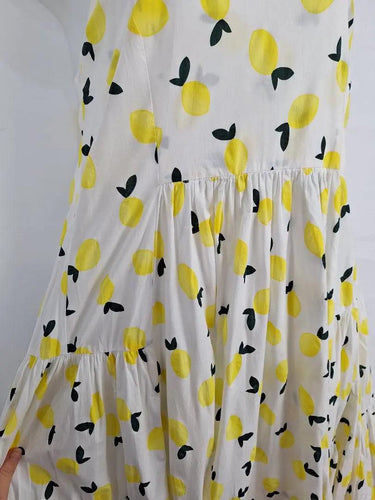 Coop Gathered Lemons Sundress Midi Dress Size M by SwapUp-Online Second Hand Store-Online Thrift Store