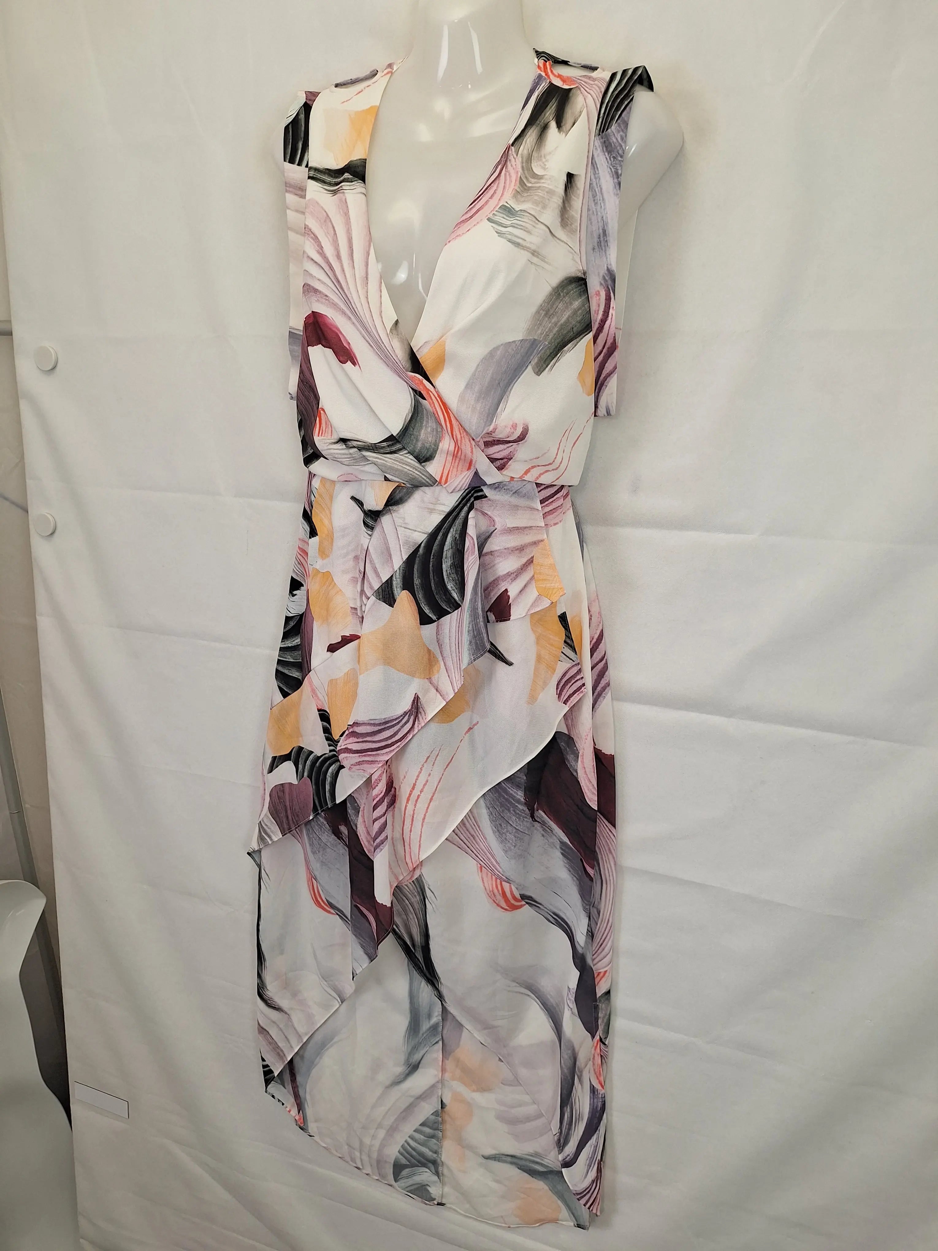 Cooper St Floral V Neck Midi Dress Size 8 SwapUp