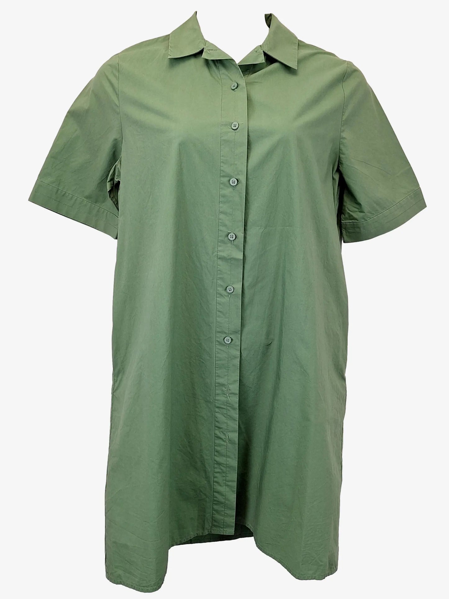Cos Classic Olive Shirt Midi Dress Size 10 by SwapUp-Online Second Hand Store-Online Thrift Store