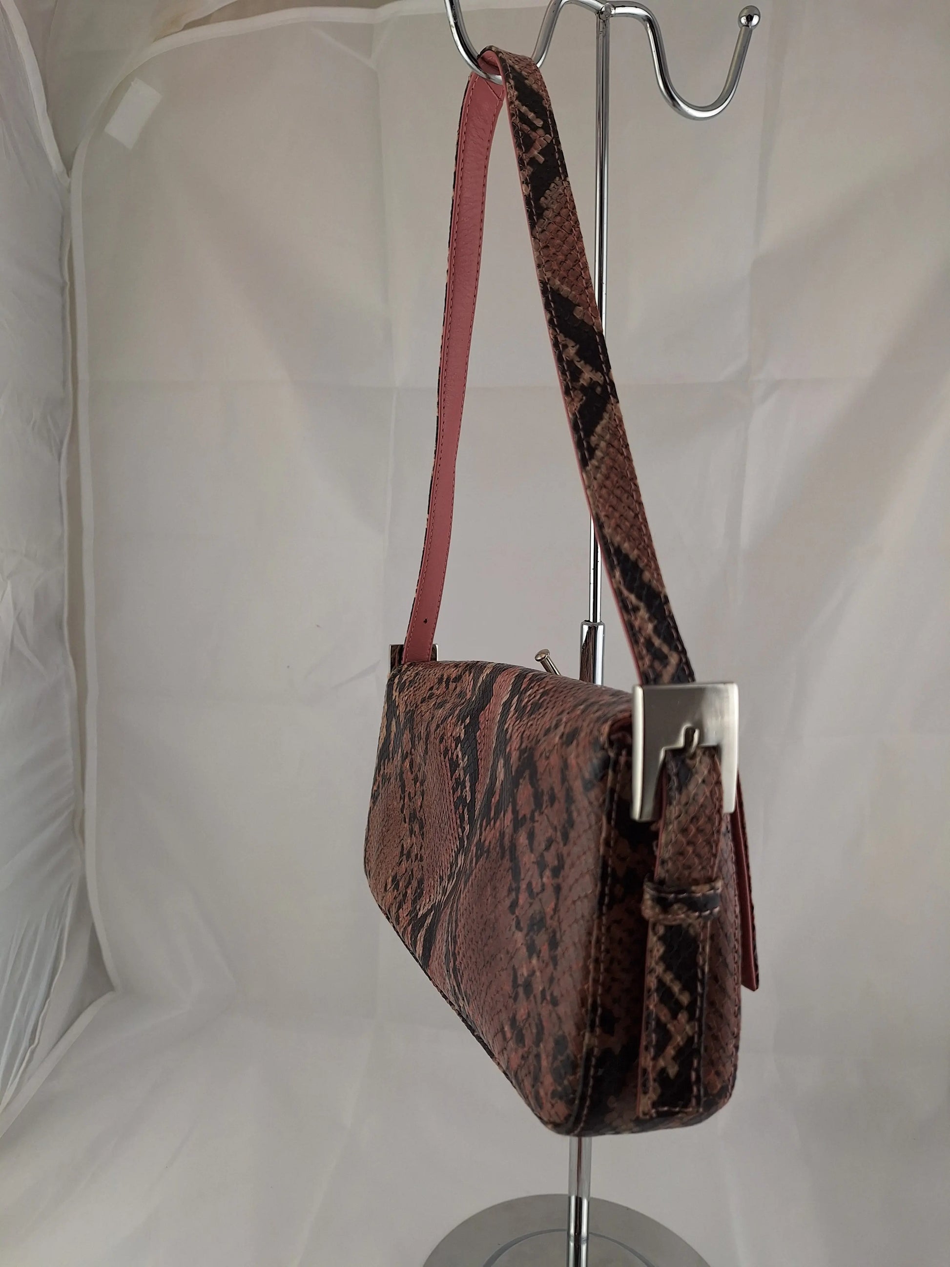 Country Road Blush Snakeskin Small Elongated Shoulder Bag by SwapUp-Online Second Hand Store-Online Thrift Store