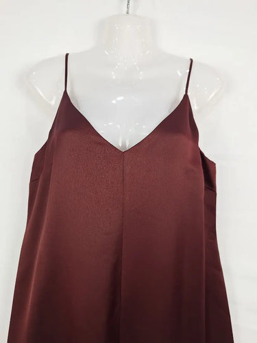 Country Road Burgundy Satin Slip Dress Size 10 by SwapUp-Online Second Hand Store-Online Thrift Store