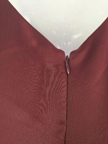 Country Road Burgundy Satin Slip Dress Size 10 by SwapUp-Online Second Hand Store-Online Thrift Store