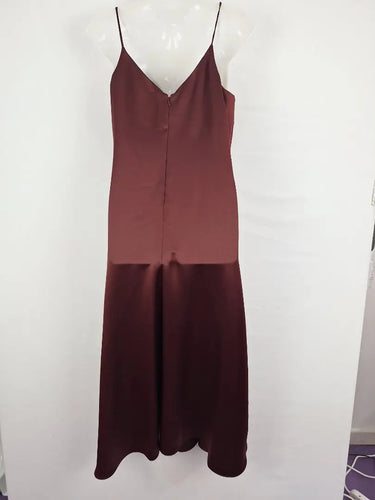 Country Road Burgundy Satin Slip Dress Size 10 by SwapUp-Online Second Hand Store-Online Thrift Store
