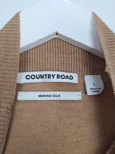 Country Road Camel Wool Blend Mock Neck Knit Jumper Size L by SwapUp-Online Second Hand Store-Online Thrift Store