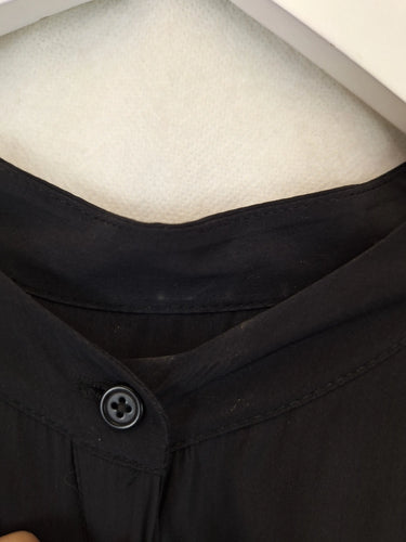 Country Road Chic Pleated Collarless Shirt Size XS by SwapUp-Online Second Hand Store-Online Thrift Store