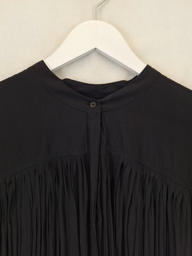 Country Road Chic Pleated Collarless Shirt Size XS by SwapUp-Online Second Hand Store-Online Thrift Store