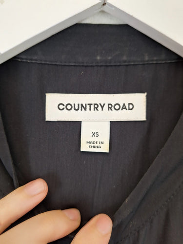 Country Road Chic Pleated Collarless Shirt Size XS by SwapUp-Online Second Hand Store-Online Thrift Store