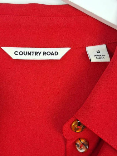 Country Road Classic Crepe Scarlett Button-up Shirt Size 12 by SwapUp-Online Second Hand Store-Online Thrift Store