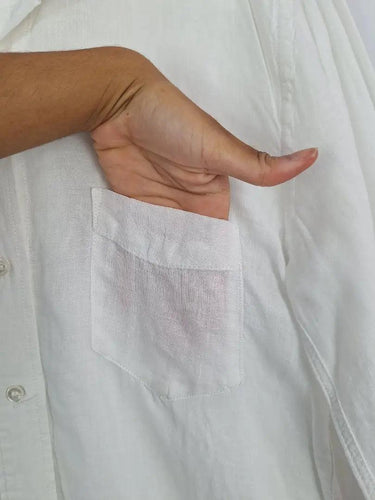 Country Road Classic Pearl Linen Button Up Shirt Size 10 by SwapUp-Online Second Hand Store-Online Thrift Store