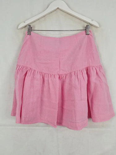 Country Road Cotton Candy Linen Ruffle Skirt Size 12 by SwapUp-Online Second Hand Store-Online Thrift Store