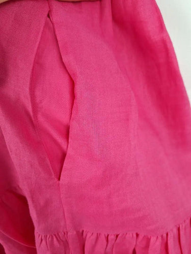 Country Road Fucshia Tiered Linen Blend Mini Dress Size 10 by SwapUp-Online Second Hand Store-Online Thrift Store