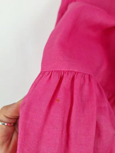 Country Road Fucshia Tiered Linen Blend Mini Dress Size 10 by SwapUp-Online Second Hand Store-Online Thrift Store