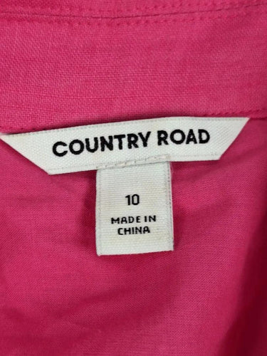Country Road Fucshia Tiered Linen Blend Mini Dress Size 10 by SwapUp-Online Second Hand Store-Online Thrift Store