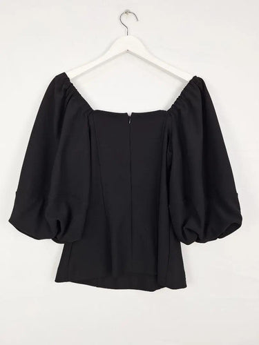 Country Road Gathered Sleeve Crepe Top Size S by SwapUp-Online Second Hand Store-Online Thrift Store