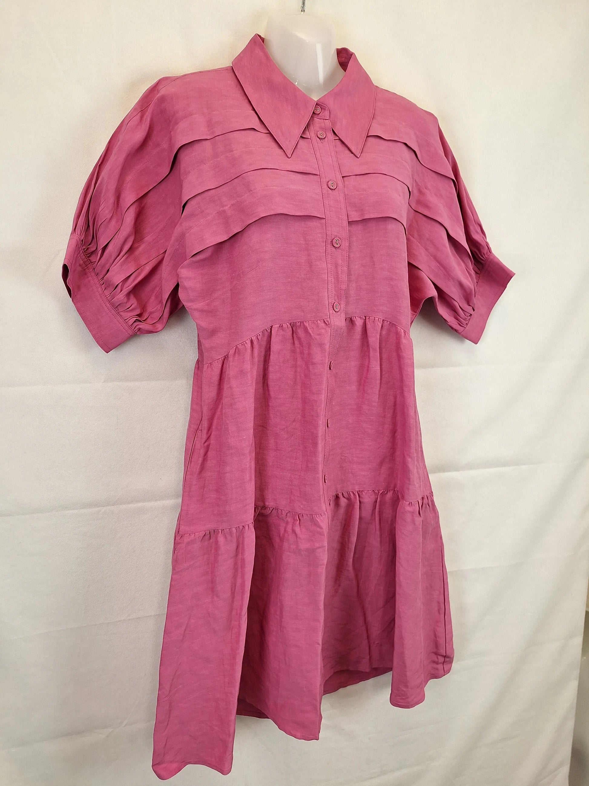 Country Road Grape Pleat Detail Mini Dress Size 8 by SwapUp-Online Second Hand Store-Online Thrift Store