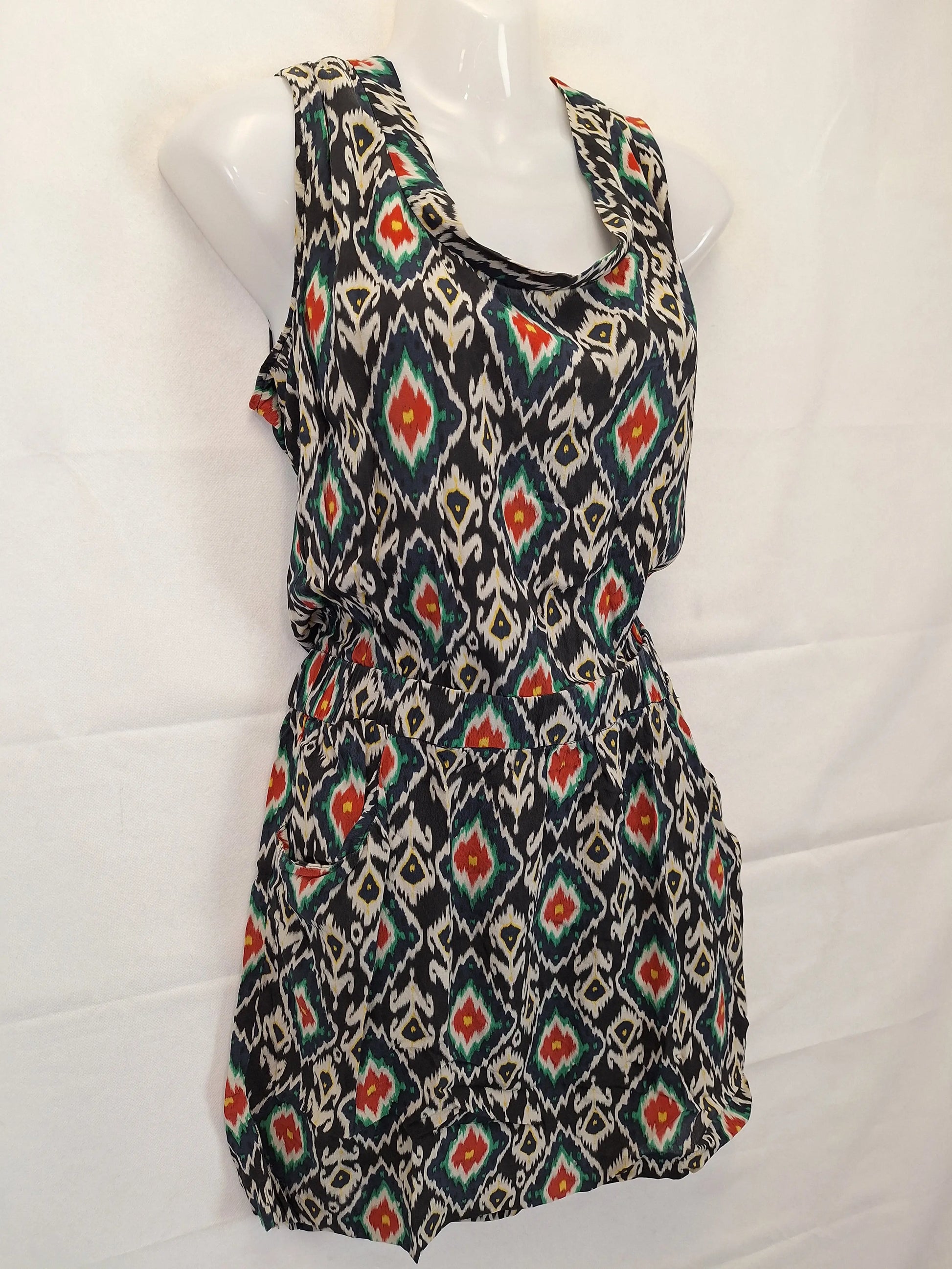 Country Road Ikat Print Pure Silk Mini Dress Size 8 by SwapUp-Online Second Hand Store-Online Thrift Store