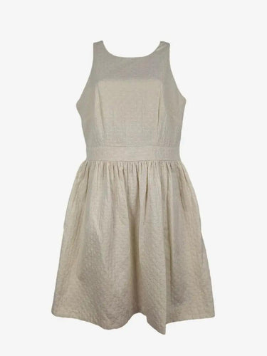 Country Road Ivory Textured Gathered Midi Dress Size 10 by SwapUp-Online Second Hand Store-Online Thrift Store