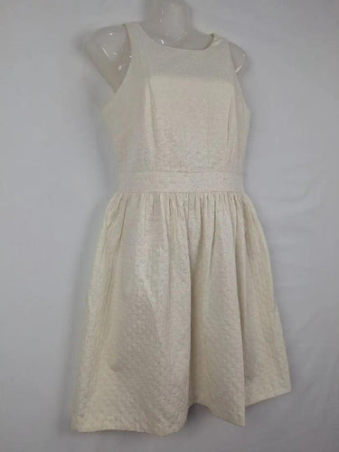 Country Road Ivory Textured Gathered Midi Dress Size 10 by SwapUp-Online Second Hand Store-Online Thrift Store