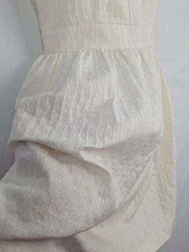 Country Road Ivory Textured Gathered Midi Dress Size 10 by SwapUp-Online Second Hand Store-Online Thrift Store