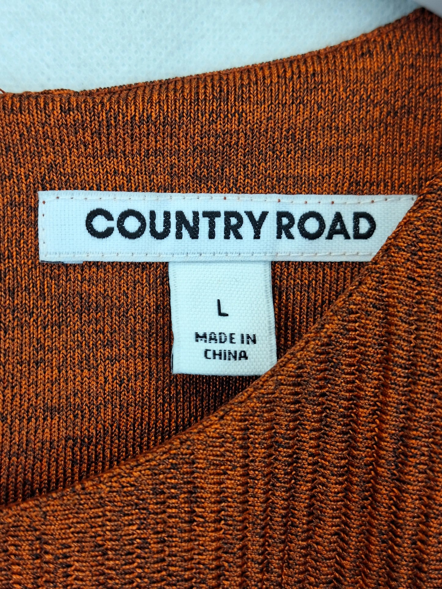 Country Road Metallic Rust Stretch Ribbed Top Size L by SwapUp-Online Second Hand Store-Online Thrift Store