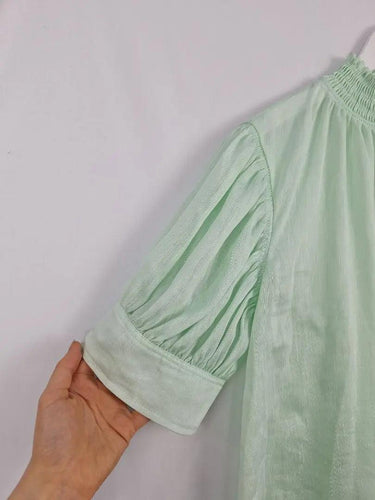 Country Road Mint Sheer Gathered Neck Top Size 8 by SwapUp-Online Second Hand Store-Online Thrift Store