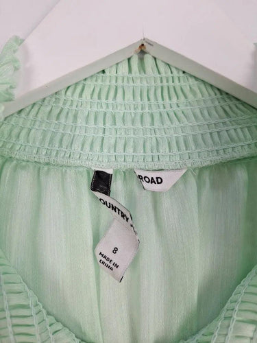 Country Road Mint Sheer Gathered Neck Top Size 8 by SwapUp-Online Second Hand Store-Online Thrift Store