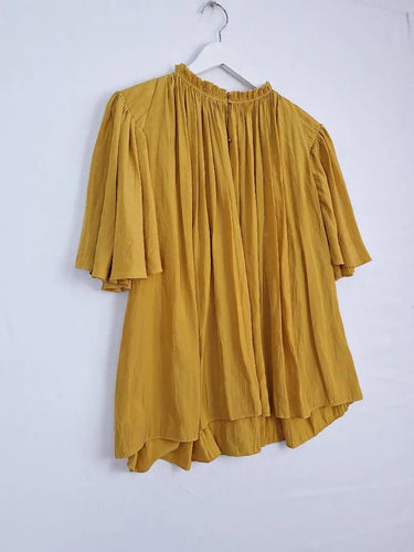 Country Road Mustard Gathered Bell Sleeve Blouse Size M by SwapUp-Online Second Hand Store-Online Thrift Store