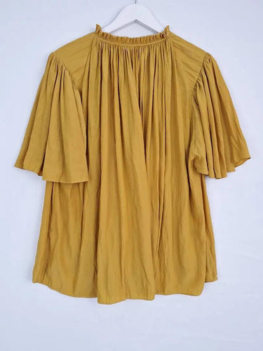 Country Road Mustard Gathered Bell Sleeve Blouse Size M by SwapUp-Online Second Hand Store-Online Thrift Store
