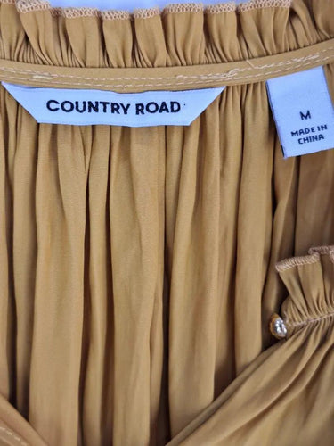 Country Road Mustard Gathered Bell Sleeve Blouse Size M by SwapUp-Online Second Hand Store-Online Thrift Store