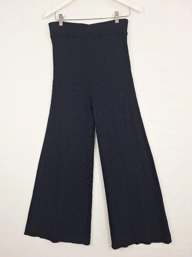 Country Road Navy Ribbed Flared Knit Pants Size M by SwapUp-Online Second Hand Store-Online Thrift Store