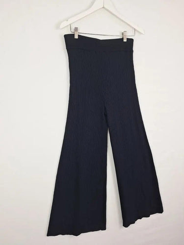 Country Road Navy Ribbed Flared Knit Pants Size M by SwapUp-Online Second Hand Store-Online Thrift Store