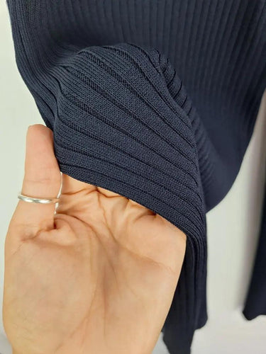 Country Road Navy Ribbed Flared Knit Pants Size M by SwapUp-Online Second Hand Store-Online Thrift Store