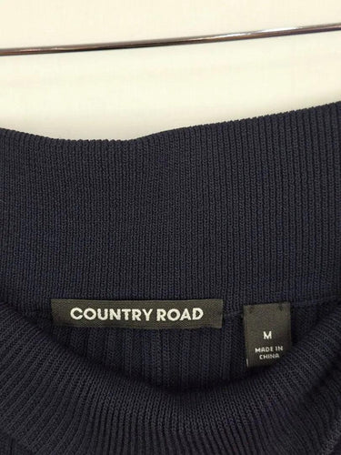 Country Road Navy Ribbed Flared Knit Pants Size M by SwapUp-Online Second Hand Store-Online Thrift Store