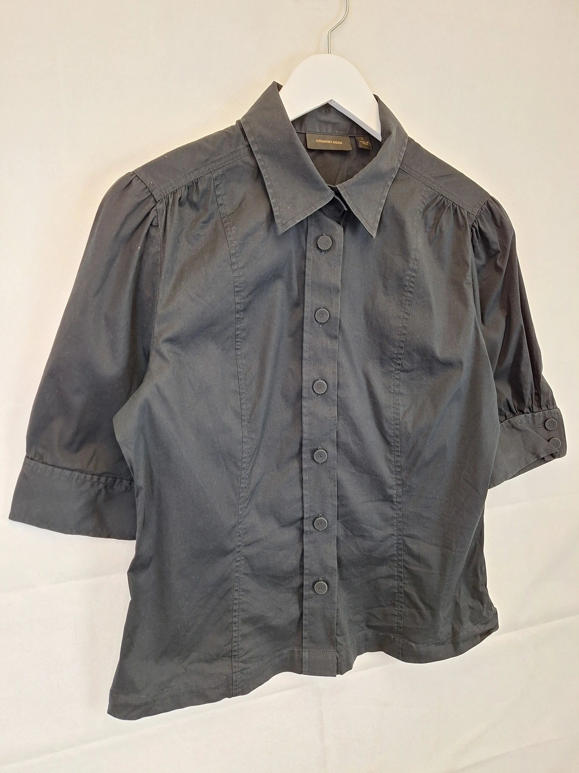 Country Road Onyx Everyday Button Down Top Size L by SwapUp-Online Second Hand Store-Online Thrift Store