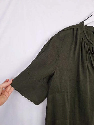 Country Road Pleated Forest Top Size 12 by SwapUp-Online Second Hand Store-Online Thrift Store