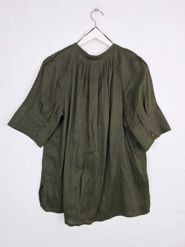 Country Road Pleated Forest Top Size 12 by SwapUp-Online Second Hand Store-Online Thrift Store