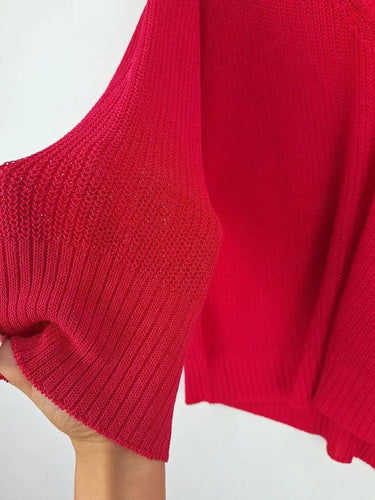 Country Road Pomegranate Mesh V Neck Jumper Size XS by SwapUp-Online Second Hand Store-Online Thrift Store