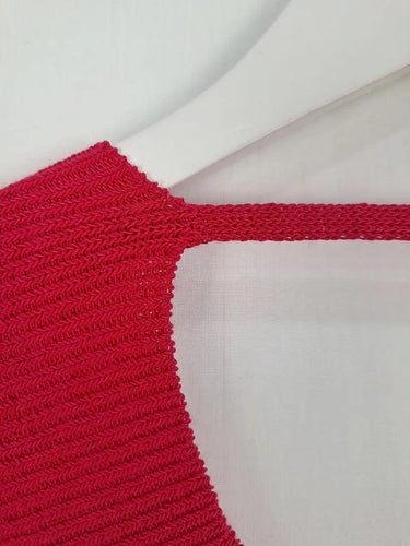 Country Road Pomegranate Mesh V Neck Jumper Size XS by SwapUp-Online Second Hand Store-Online Thrift Store