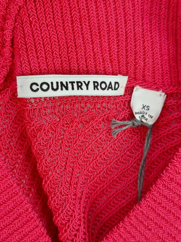 Country Road Pomegranate Mesh V Neck Jumper Size XS by SwapUp-Online Second Hand Store-Online Thrift Store