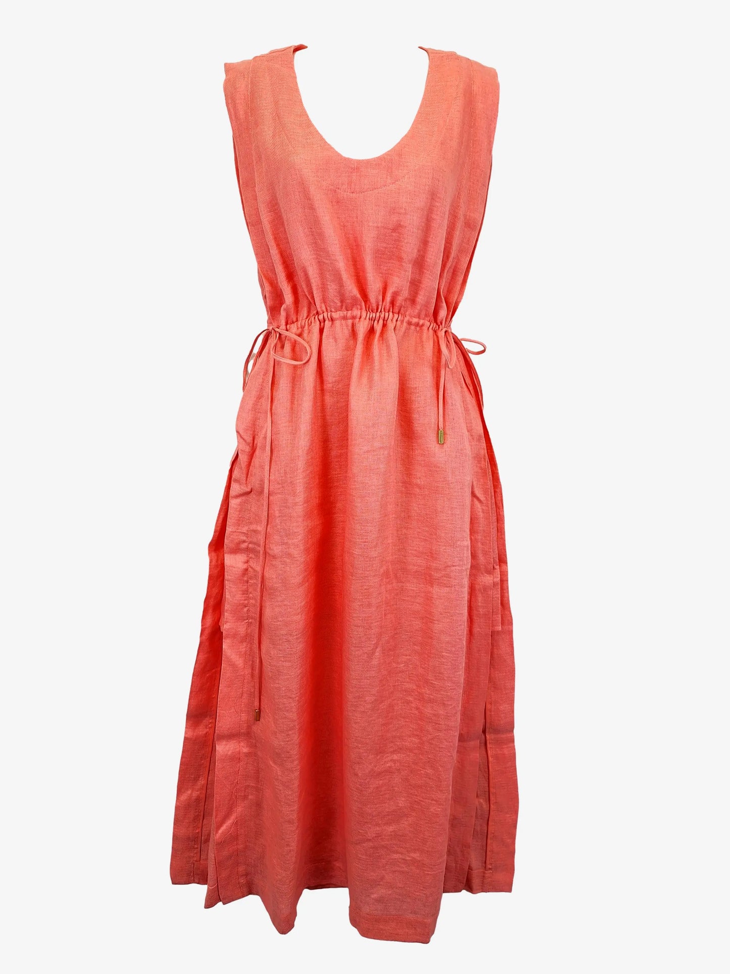 Country Road Salmon Linen Shift Maxi Dress Size 8 by SwapUp-Online Second Hand Store-Online Thrift Store