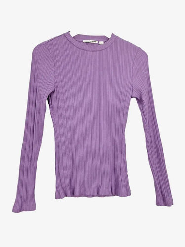Country Road Violet Ribbed Long Sleeve Top Size S by SwapUp-Online Second Hand Store-Online Thrift Store
