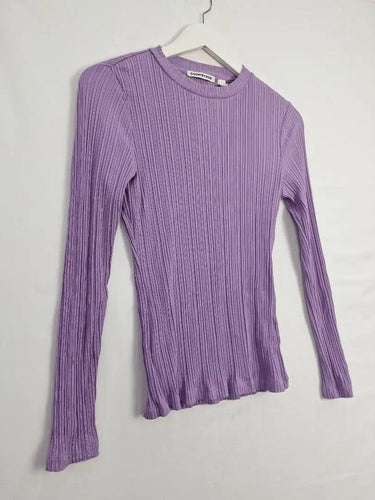 Country Road Violet Ribbed Long Sleeve Top Size S by SwapUp-Online Second Hand Store-Online Thrift Store
