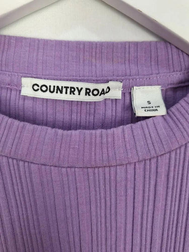 Country Road Violet Ribbed Long Sleeve Top Size S by SwapUp-Online Second Hand Store-Online Thrift Store