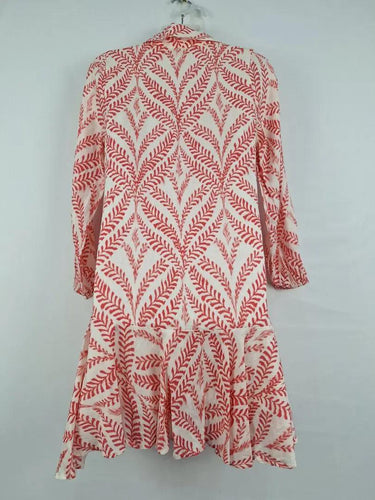 Country Road Watermelon Foliage Frilled Midi Dress Size 6 by SwapUp-Online Second Hand Store-Online Thrift Store