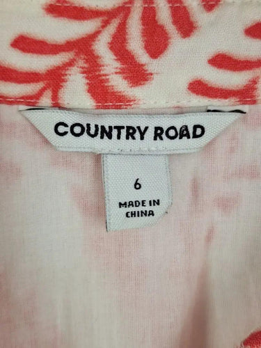Country Road Watermelon Foliage Frilled Midi Dress Size 6 by SwapUp-Online Second Hand Store-Online Thrift Store